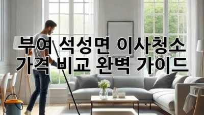 부여 석성면 이사청소, 가격 비교 완벽 가이드